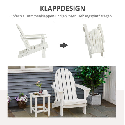 Klappbarer Adirondack Gartenstuhl - Weiß, 75x87x93 cm