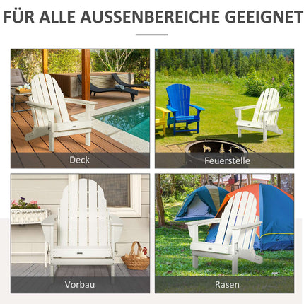 Klappbarer Adirondack Gartenstuhl - Weiß, 75x87x93 cm