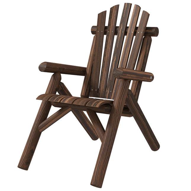 Adirondack-Gartenstuhl aus braunem Tannenholz mit Armlehnen