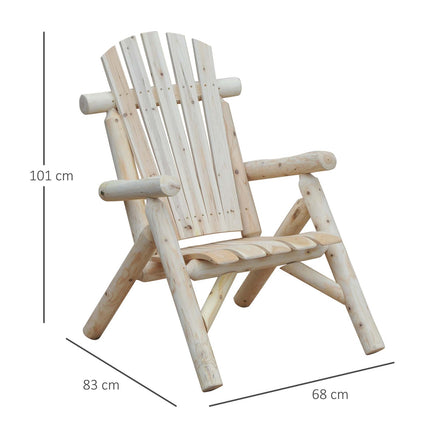 Adirondack Gartenstuhl aus Holz – Hohe Rückenlehne, Armlehnen, Fichte