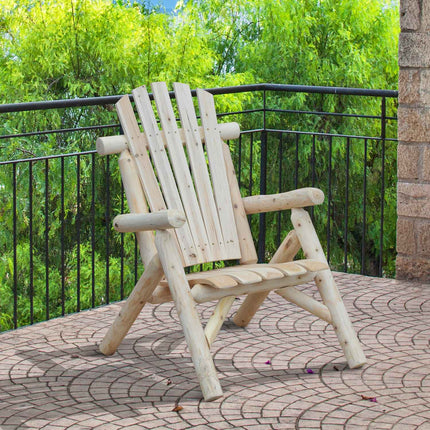 Adirondack Gartenstuhl aus Holz – Hohe Rückenlehne, Armlehnen, Fichte