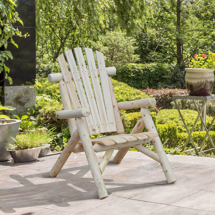 Adirondack Gartenstuhl aus Holz – Hohe Rückenlehne, Armlehnen, Fichte