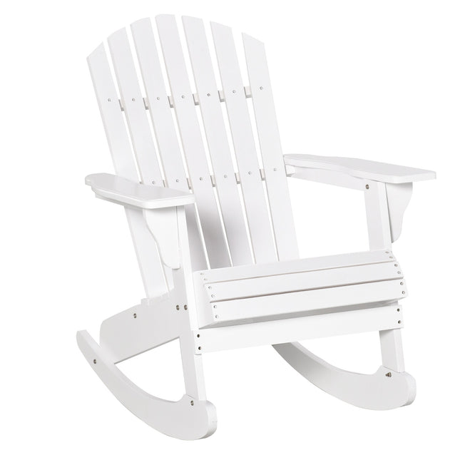 Weißer Adirondack-Garten-Schaukelstuhl, 77 x 94 x 97 cm