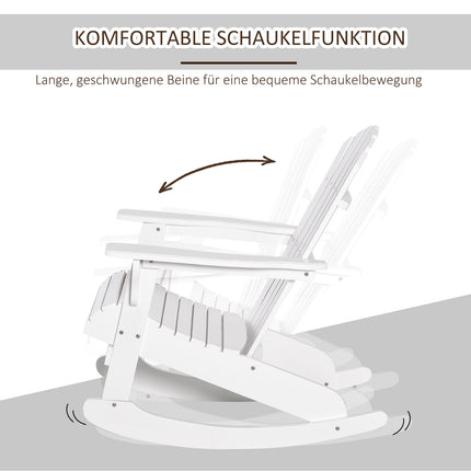 Weißer Adirondack-Garten-Schaukelstuhl, 77 x 94 x 97 cm