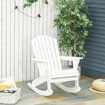 Weißer Adirondack-Garten-Schaukelstuhl, 77 x 94 x 97 cm