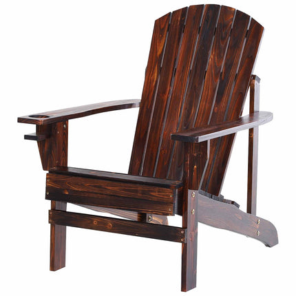 Adirondack-Gartenstuhl, Massivholz, mit Getränkehalter