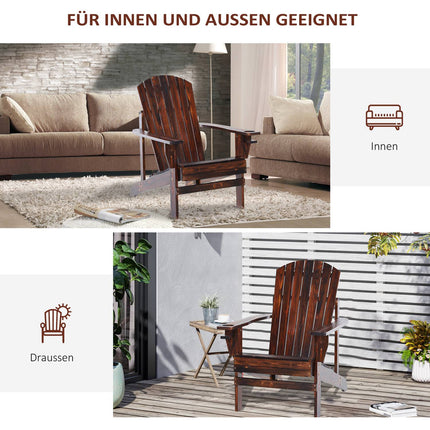 Adirondack-Gartenstuhl, Massivholz, mit Getränkehalter