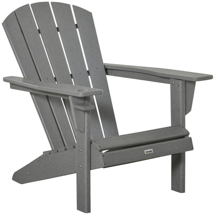 Adirondack-Gartensessel aus Kunststoff mit Getränkehalter, grau