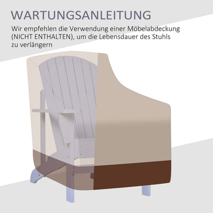 Adirondack Gartenstuhl mit Getränkehalter – Massivholz, Grau