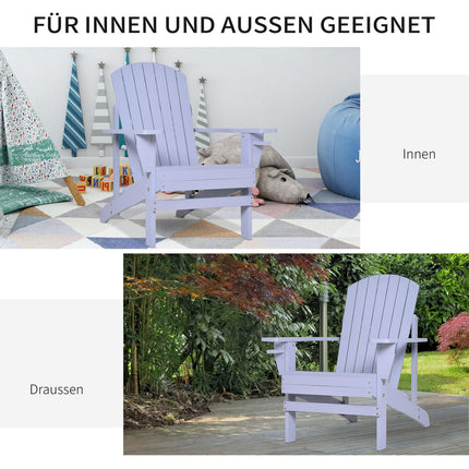Adirondack Gartenstuhl mit Getränkehalter – Massivholz, Grau