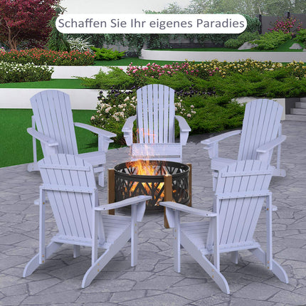 Adirondack Gartenstuhl mit Getränkehalter – Massivholz, Grau