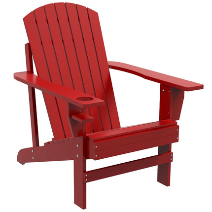 Adirondack Gartenstuhl, rot Massivholz mit Becherhalter