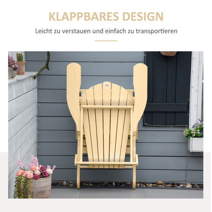 Adirondack Gartenstuhl, klappbar, Kiefer, mit Fußstütze
