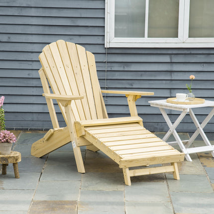 Adirondack Gartenstuhl, klappbar, Kiefer, mit Fußstütze