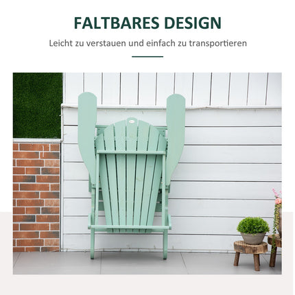 Adirondack-Kiefernholz-Gartenstuhl mit Fußstütze, grün