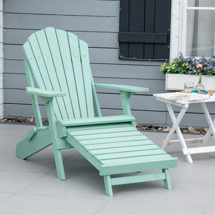 Adirondack-Kiefernholz-Gartenstuhl mit Fußstütze, grün
