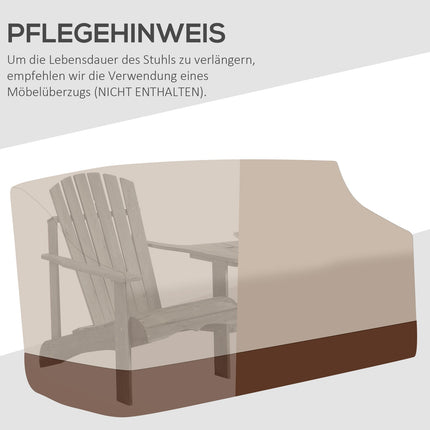Adirondack-Stuhl-Set aus Massivholz mit Tisch, grau