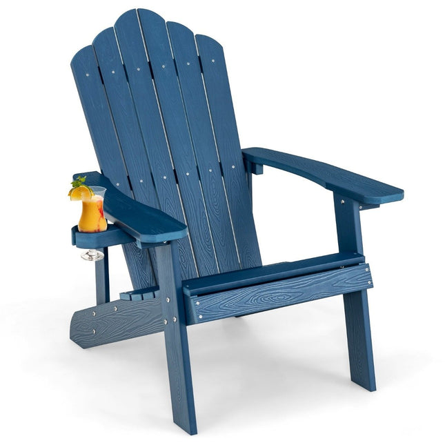 Adirondack Gartenstuhl mit Becherhalter, Blau, Wetterfest