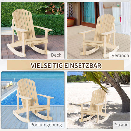 Adirondack Pine Wood Rocking chair for patio, 74x97x92 cm