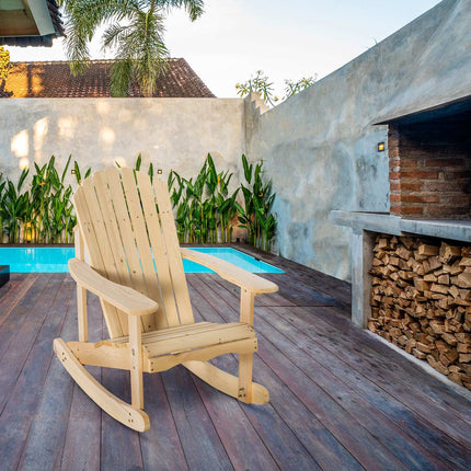 Adirondack Pine Wood Rocking chair for patio, 74x97x92 cm