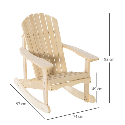 Adirondack Pine Wood Rocking chair for patio, 74x97x92 cm