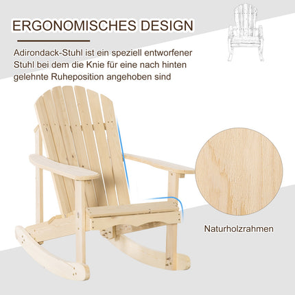 Adirondack Pine Wood Rocking chair for patio, 74x97x92 cm