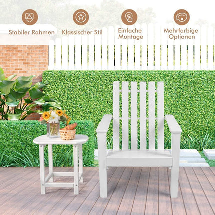 Adirondack Stuhl Adirondack Chair aus Akazienholz Gartenstuhl bis 160 kg weiß