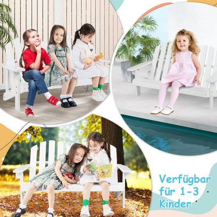 Chaise Adirondack pour enfant Chaise Adirondack 2 places en bois blanc 99 x 51 x 56,5 cm