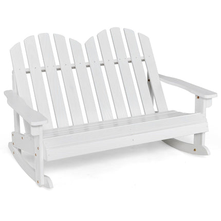Adirondack schommelstoel voor kinderen 2-zits houten tuinstoel 99,5 x 70 x 68 cm wit