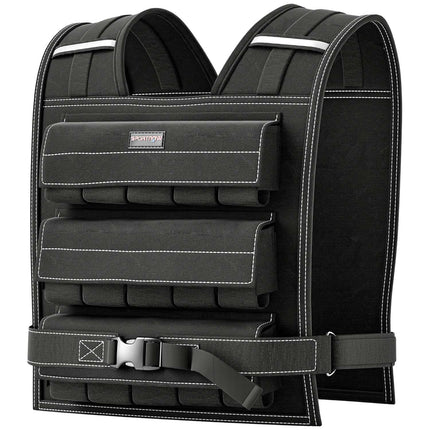 Adjustable 15 kg weight vest with reflective strips for fitness
