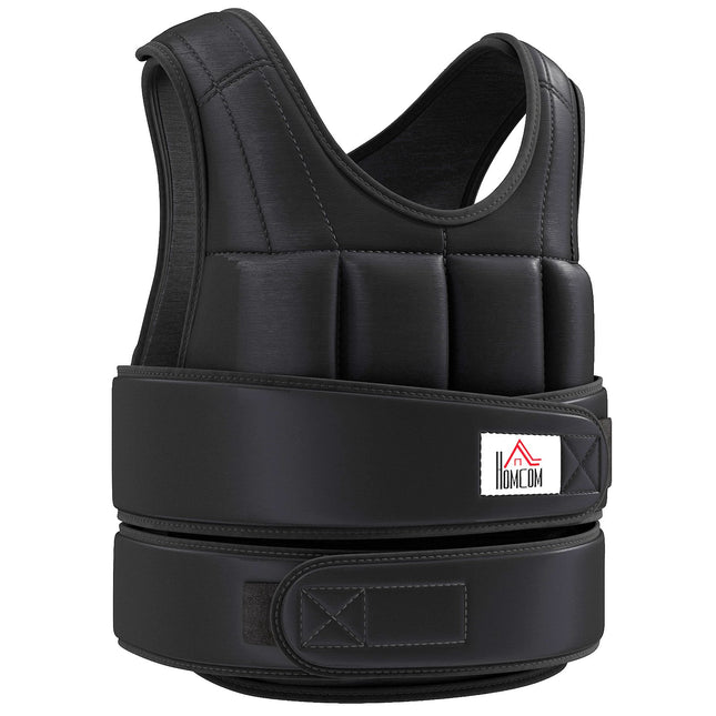 Adjustable 20 KG Weight Vest, Removable Weights, Black