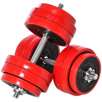 Adjustable 2-in-1 dumbbell set, 20/30 kg, steel & PP plastic
