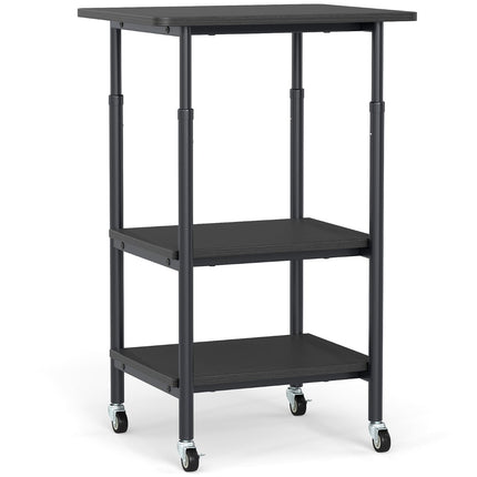 Adjustable 3-Tier Printer Stand with Shelves & Wheels