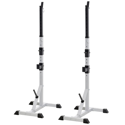 Set van 2 halterstandaards, 3 niveaus, in hoogte verstelbaar, halterrek van staal, halterrek, belastbaar tot 200 kg, squatrek, halterstandaard, halterschijfstandaard voor krachttraining