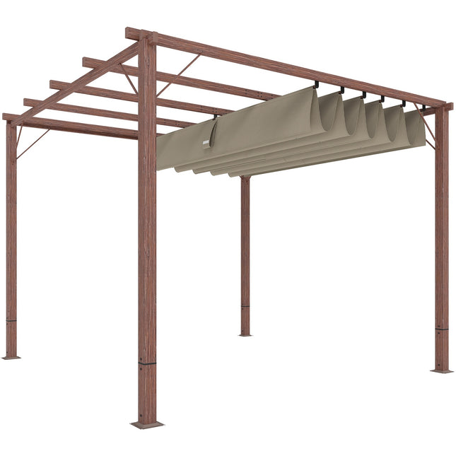 Verstellbare 3x3m Pergola, Aluminiumrahmen, UPF30+ Sonnenschutz