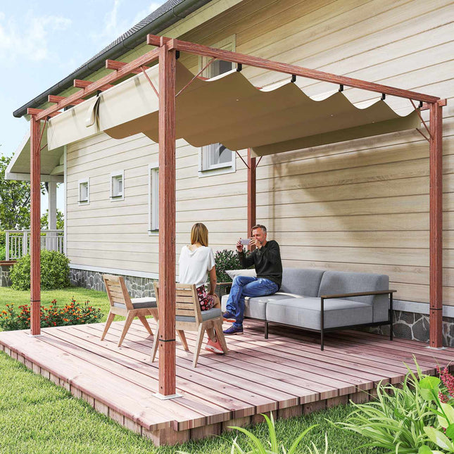 Verstellbare 3x3m Pergola, Aluminiumrahmen, UPF30+ Sonnenschutz