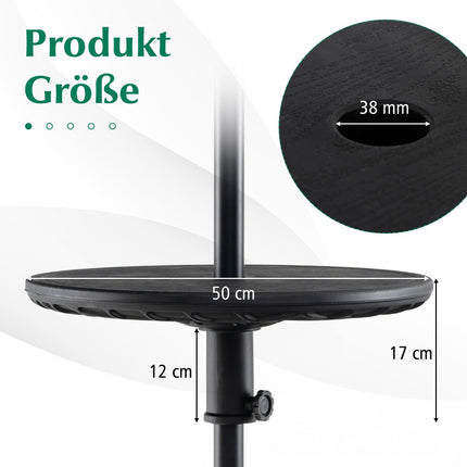 Adjustable 50cm Round Umbrella Table with 38mm Hole
