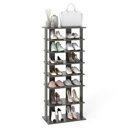 Verstellbares 7-stöckiges Schuhregal, platzsparend, Grau