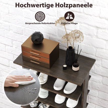 Verstellbares 7-stöckiges Schuhregal, platzsparend, Grau