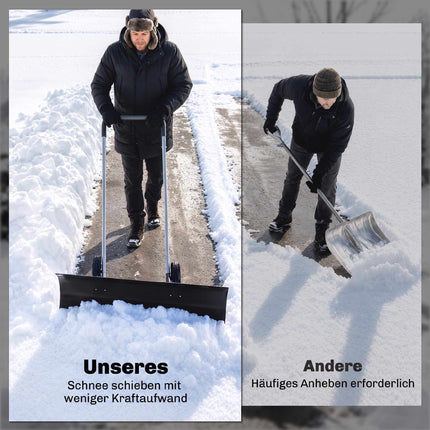 Adjustable 95 cm Wide Aluminum Snow Shovel with Wheels