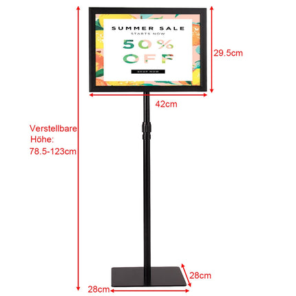 Adjustable A3 Poster Stand Set, Black, 2-Pack