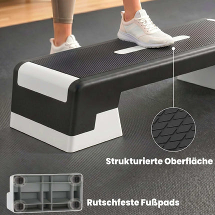 Adjustable Aerobic Step Platform, Non-Slip, 3 Heights 15-25 cm