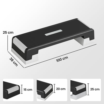 Adjustable Aerobic Step Platform, Non-Slip, 3 Heights 15-25 cm