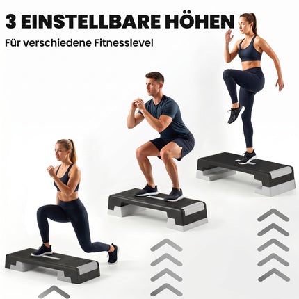 Adjustable Aerobic Step Platform, Non-Slip, 3 Heights 15-25 cm