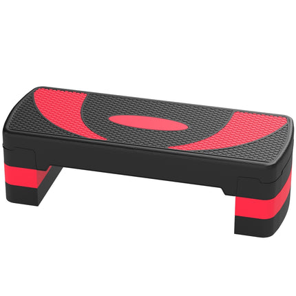Verstellbarer Aerobic Stepper – 3 Höhen für Fitness, Rot