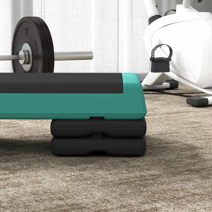 Adjustable Aerobic Stepper with Non-Slip Surface, Green