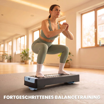 Adjustable Aerobic Stepper with Resistance Bands, Blue