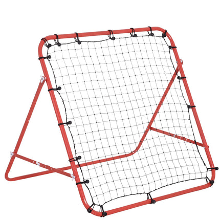 Fußball-Rebounder-Netz mit verstellbarem Winkel – Rot und Schwarz