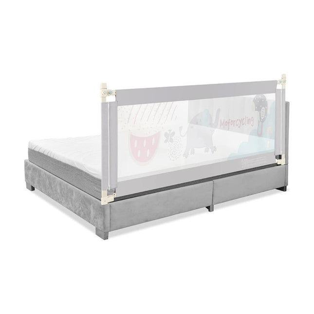 Verstellbares Baby-Bettgitter, 175cm, Doppelsicherung, Grau