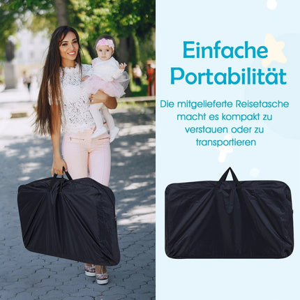 Verstellbares Baby-Beistellbett mit Rollen, Grau